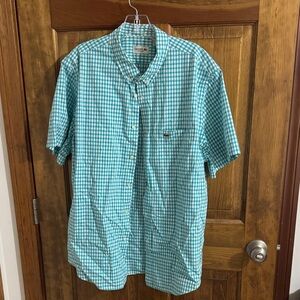 Lacoste Green Checkered Button Down Shirt